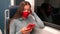 Face mask concept. Woman wearing mandatory mask in public transportation. Train transport commuter. Multiracial woman
