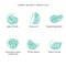 Face mask cosmetic and beauty product icon set for web, eco packaging design. Vector stock illustration isolated on