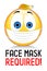 Face mask required - Covid-19, SARS-CoV-2 virus - vector illustration