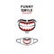 Face mask vector design with creepy funny big open mouth and mustache illustration