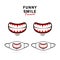 Face mask vector design with creepy funny big open mouth and teeth illustration