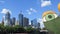 `the face of Melbourne` Ophelia by Deborah Halpern with a skyline view of Melbourne