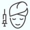 Face mesotherapy line icon. Beauty procedure vector illustration isolated on white. Salon face procedure outline style
