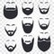 face with mustache and beard vector logo set. Men barber shop emblem.