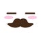 Face with mustache kawaii comic character