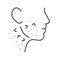 face neck ingrown hair line icon vector illustration