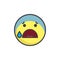 Face with open mouth and cold sweat emoticon filled outline icon