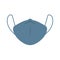 Face pollution blue mask icon. Medical white mask dust danger protection coronavirus. Vector illustration safety masks.