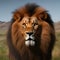 face portrait of jungle king lion generative AI
