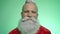 Face portrait of kind smiling Santa Claus nod, happy approval New Year holidays