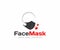 Face protection mask logo design. Human face with medical mask vector design