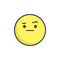 Face with raised eyebrow emoticon filled outline icon