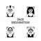 Face Recognition Icons Set Biometric Identification Access Identity Concept