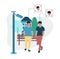 Face recognition illustration. Face recognition by camcorder. CCTV. The surveillance camera recognizes the faces of men