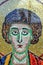 The face of a saint mosaic.