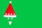 The face of Santa Claus with a Christmas tree beard is located on a green background. There is room for text. Flat lay