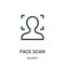 face scan icon vector from security collection. Thin line face scan outline icon vector illustration