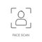 Face scan linear icon. Modern outline Face scan logo concept on