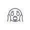 Face Screaming Emoji concept line editable vector, concept icon. Face Screaming Emoji concept linear emotion