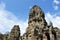 Face sculpture towers in Bayon Temple in Cambodia