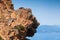 Face shaped coastal rocks of Corsica island