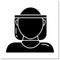 Face shield glyph icon