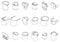 Face shield icons set vector outline