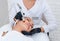 Face Skin Care. Closeup Of Woman Face Cleansing At Cosmetology clinic, vacuum cleaning