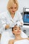 Face Skin Care. Diamond Microdermabrasion Peeling Treatment, Beauty Spa. Cosmetology.