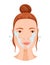 Face skin care. Facial cleaning procedure. Girl cares about her face. Skin care routine, simple woman face facial