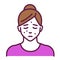 Face skin rash line color icon. Dermatological diseases. Isolated vector element. Outline pictogram for web page, mobile