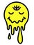 A face with a smile and a third eye. Icon. Cartoon character illustration. Melting smile. Trippy smiley smile