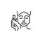 Face spa therapy line icon