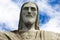 Face of the statue of Christ the redeemer in Rio de Janeiro