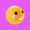 Face with Tears of Joy. Emoticon Reaction in Social Media. Isolated Element for Messaging