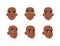 Face of teenage African American boy with different emotions set. Cute teenager character creation, constructor for
