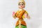 Face of a Thanjavur dancing doll Called as Thalaiyatti Bommai in Tamil language with look alike traditional dress and oranments