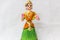 Face of a Thanjavur dancing doll Called as Thalaiyatti Bommai in Tamil language with look alike traditional dress and oranments