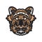 The face of a tiger. Tiger from Maori patterns. Exclusive corporate identity. Isolated. Vector illustration
