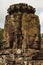 Face towers of the Bayon temple, In the center of Angkor Thom , Siem Reap, Cambodia. UNESCO World Heritage Site. Capital city of