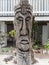 The face of a wooden sculpture in san pedro