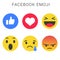 Facebook emoji with vector file. Smiley faces.