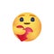 Facebook emoticon button. Care Emoji Reaction for Social Network. Kyiv, Ukraine - April 18, 2020