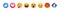 Facebook emoticon buttons. Collection of Emoji Reactions for Social Network. Kyiv, Ukraine - May 10, 2020