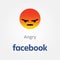 Facebook emotion icon. Angry face emoji vector