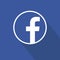 Facebook flat icon design over blue background. Clean vector symbol. Social media sign.