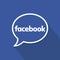 Facebook flat icon with speech bubble. Clean vector symbol. Social media sign.