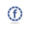 facebook icon, Letter f blue circle vector icon