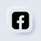 Facebook icon. Neumorphic UI UX white user interface web button. Neumorphism. Kiev, Ukraine - April, 19, 2021