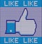 Facebook like button made of wool
